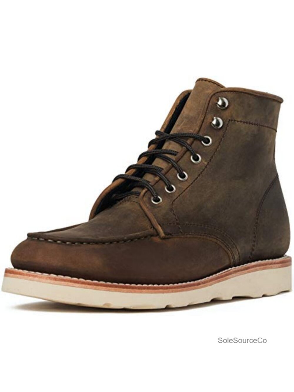 Men's Moc Toe Leather Boots Goodyear Welt Work Boot